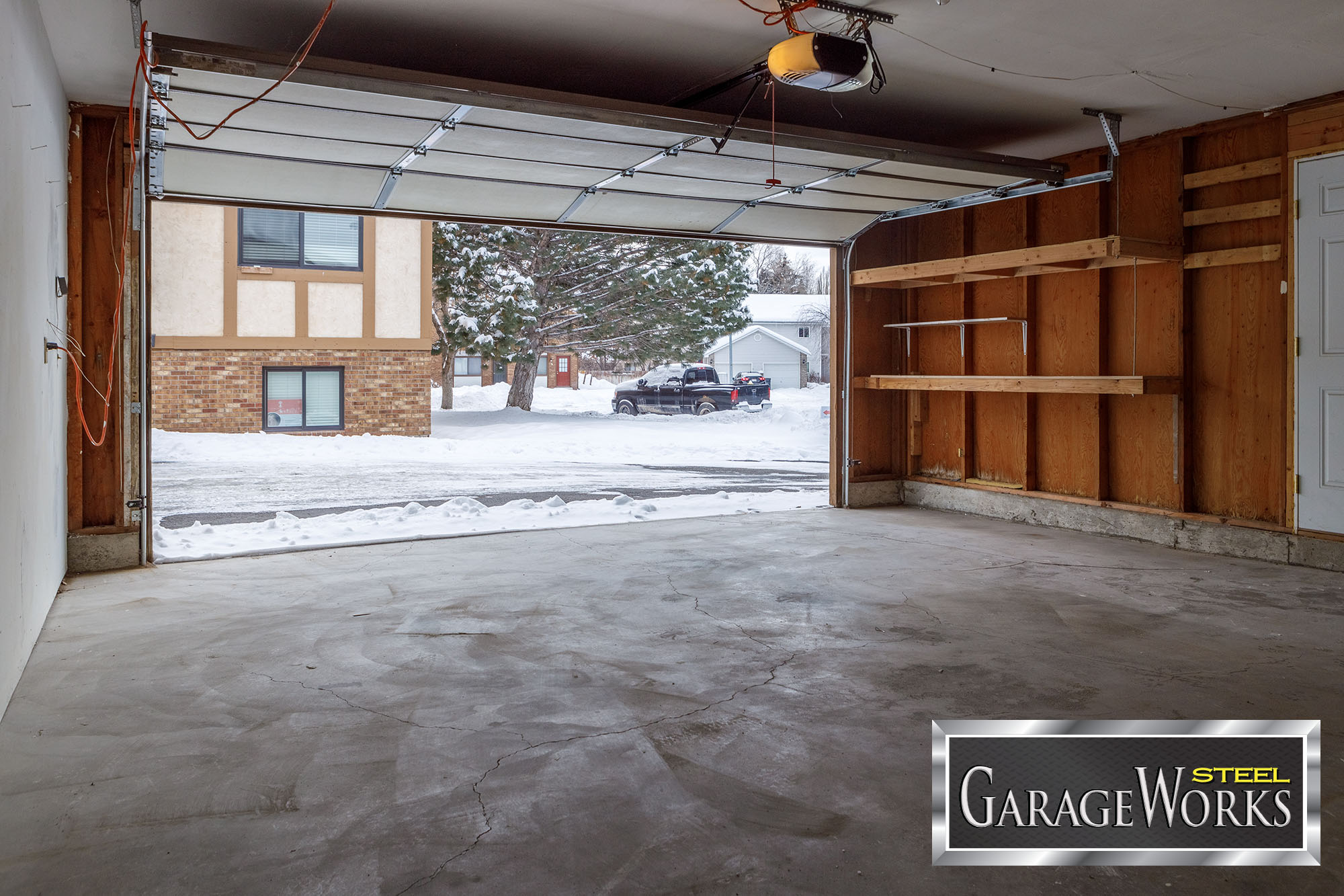 Clean garage in winter